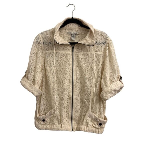 Vintage American Rag Cie All Lace Bomber Jacket sz 1X Boho - Picture 2 of 9
